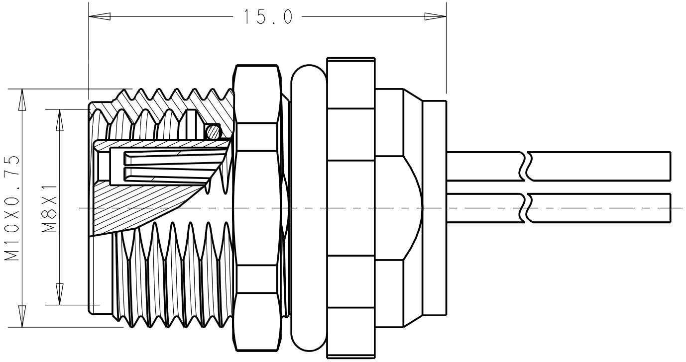 מחבר קונקטור לסנסורים זכר להלחמה לכבל TE CONNECTIVITY M8 T4071017031-001